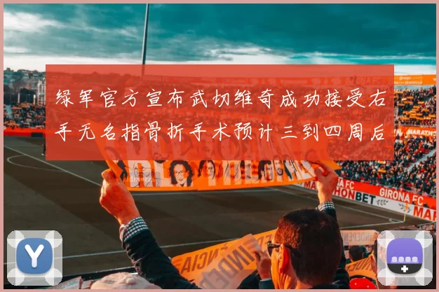绿军官方宣布武切维奇成功接受右手无名指骨折手术预计三到四周后复查
